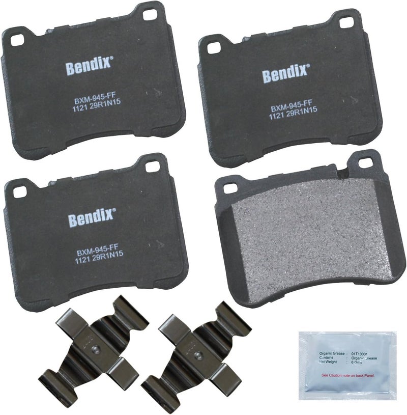 Bendix Priority1 CFM1121 Semi-Metallic Brake Pads for Mercedes-Benz C230 2007-2003, C240 2004-2002, C320 2005-2002, CLK280 2009-2007, CLK350 2009-2006, SLK200 2011-2003, SLK300 2011, SLK350 2011-2006 - Image 1